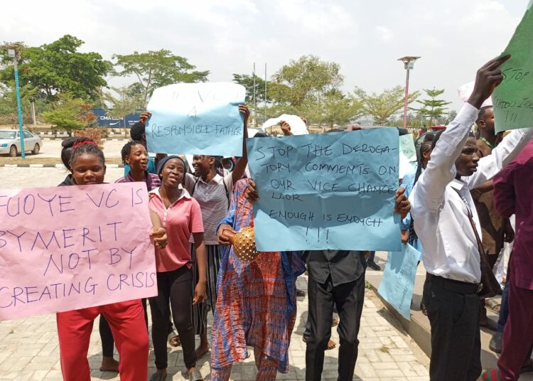 FUOYE Students Protest Against SSANU Women’s Committee Over VC Suspension Demand